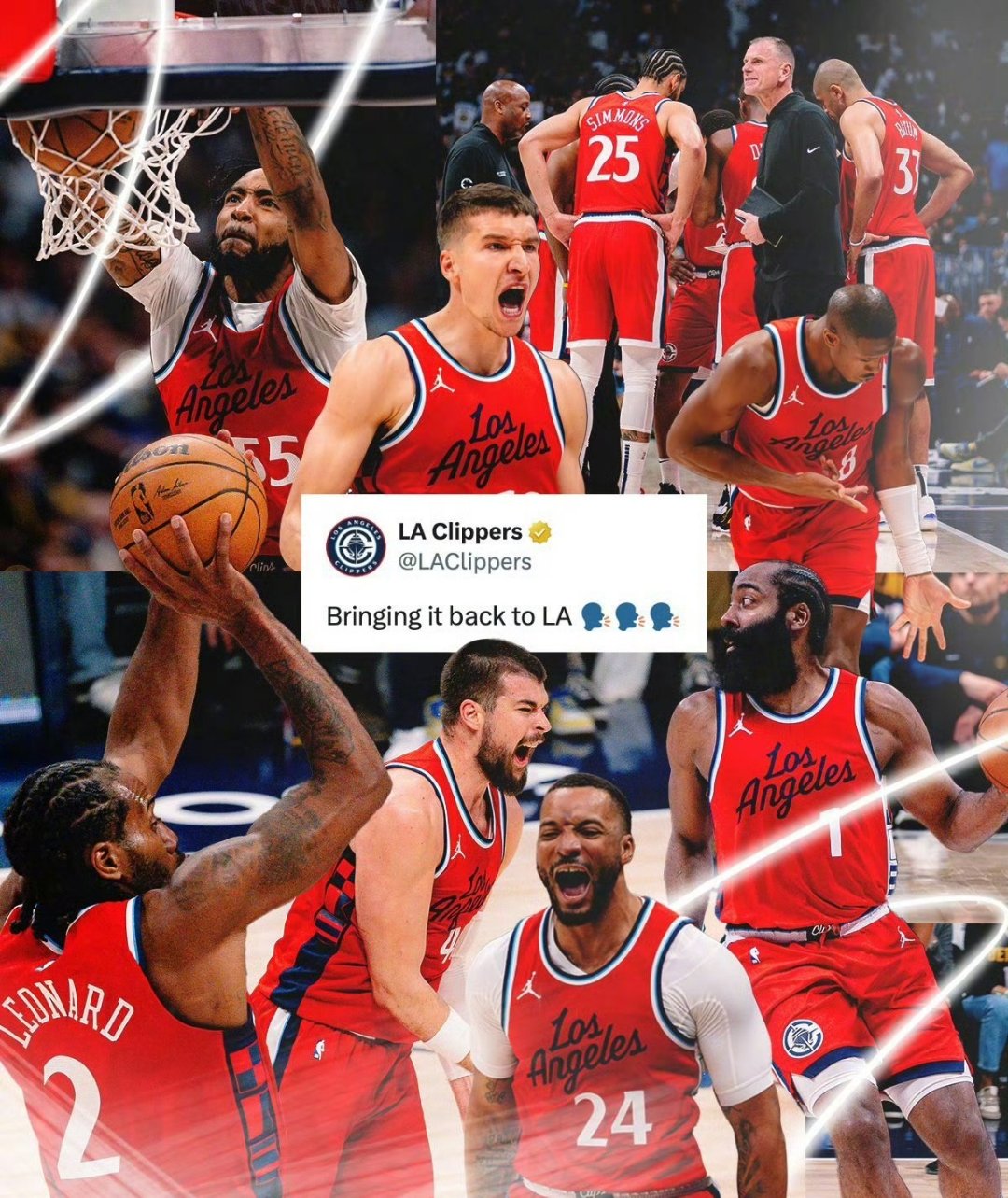 包含快船主场获胜，队内气氛超级愉快的词条